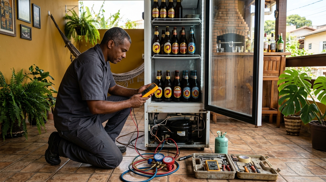 Conserto de placa eletrônica de cervejeira em Canoas‑RS